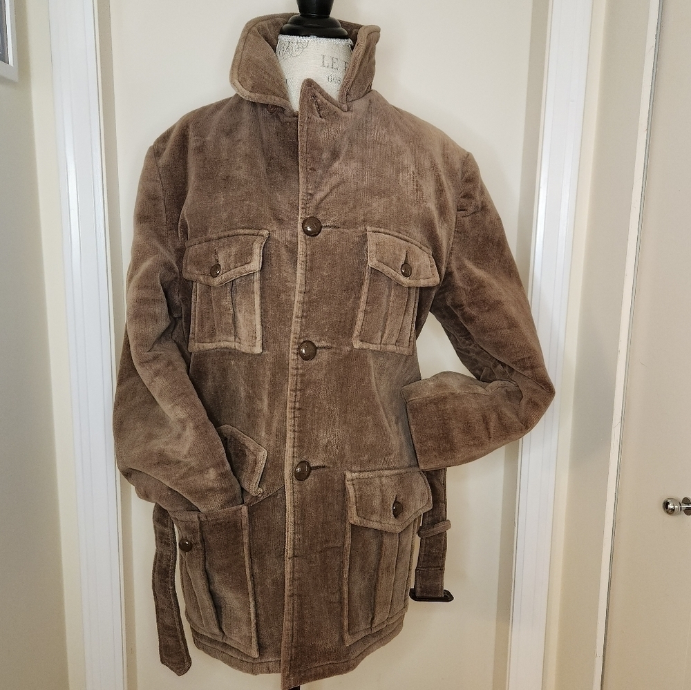 50s Corduroy Safari Jacket Brown Vtg